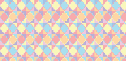 Fototapeta premium Decorative arabia pastel color seamless pattern vector