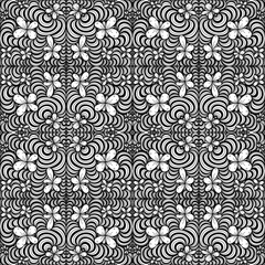 Abstract, Doodle, Doodle Abstract lines consist of lines, soft curved line patterns, line patterns composed of floral and leaf motifs, art, black stripes, flowers.