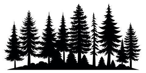 Obraz premium a silhouette of the forest on a transparent background