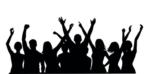 silhouette of dancing people. Vector illustration