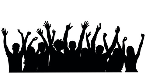 silhouette of dancing people. Vector illustration