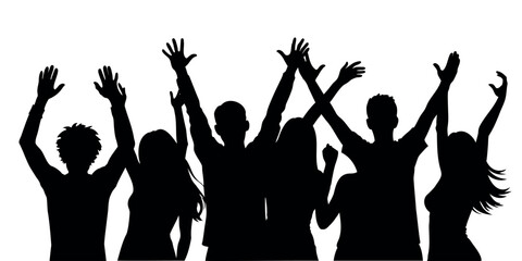 silhouette of dancing people. Vector illustration