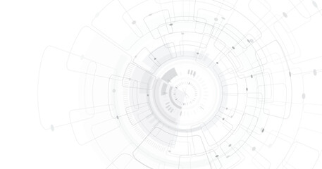 Abstract Digital electric circuit circle background.Image electric circuit on a white background.High-tech circuit board connection system concept.