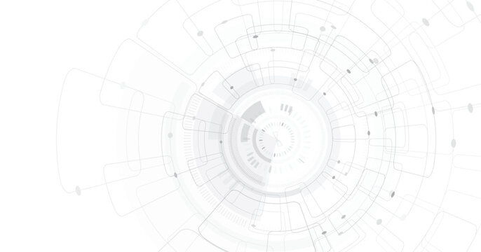 Abstract Digital electric circuit circle background.Image electric circuit on a white background.High-tech circuit board connection system concept.
