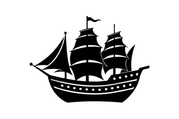 ship silhouette vector illustration