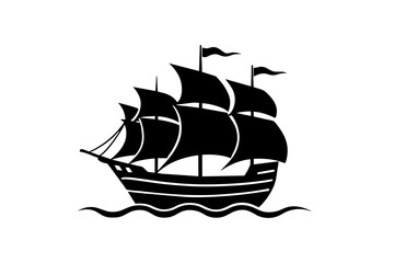 ship silhouette vector illustration