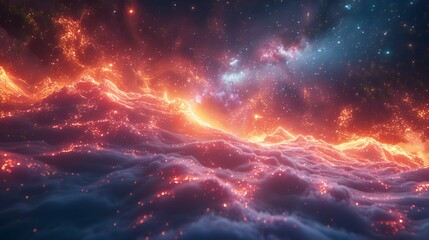 Obraz premium futuristic digital landscape, creating a high-tech atmosphere