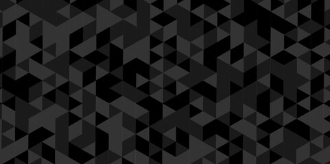 Vector geometric seamless diamond technology black and gray triangle element light background. Abstract digital grid light pattern white Polygon Mosaic triangle, business and corporate background.