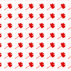 Pattern con fiorellini rossi in riquadri rosa