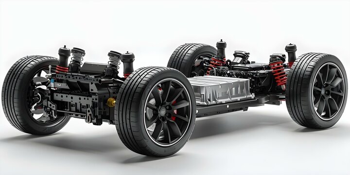 Electric car chassis for undercarriage designed for optimal performance and efficiency. Concept Electric Vehicles, Chassis Design, Optimal Performance, Efficiency, Undercarriage Technology