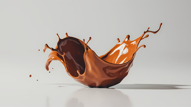 coffee brown paint splash isolated on white background 