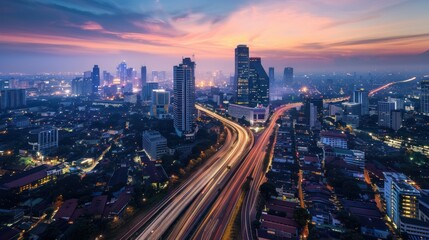 Fototapeta premium Smart city and digital transformation.Big data connection technology AI generated
