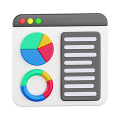 analysis report graph 3D icon