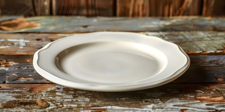 Empty plate symbolizes hunger highlighting global food security challenges we face. Concept Global Food Security, Hunger Crisis, Empty Plate Symbol, Challenges, Awareness-raising