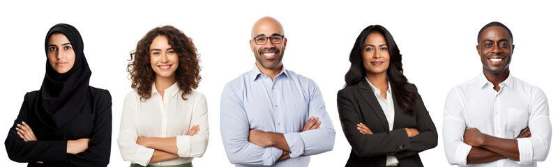 Obraz premium Business people png element set on transparent background