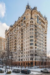 Obraz premium advertise banner moscow real estate building premium class 