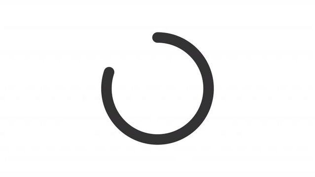 Loading spinner line animation. Complete mark animated icon. Web loader, progress circle. Accept checkmark. Black illustration on white background. HD video with alpha channel. Motion graphic