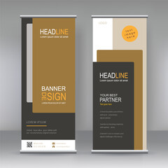 Vertical banner stand template design.. modern x-banner and flag-banner advertising design element