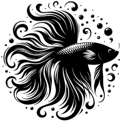 Betta fish flat design