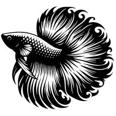 Betta fish flat design