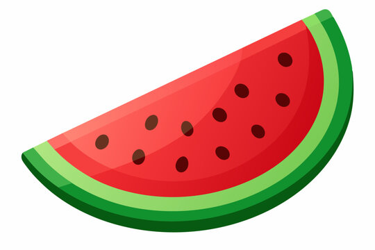 recommend clip art: Watermelon fruit slice or cross section with seeds flat color art vector icon for apps and websites