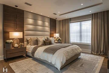 Minimalist Bedroom with Floating Nightstands, Bedroom with floating nightstands and minimal decor