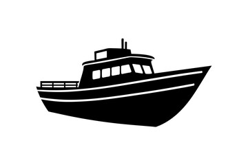 boat silhouette vector illustration