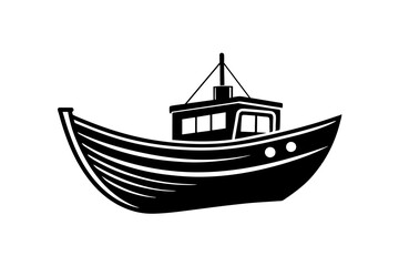 boat silhouette vector illustration