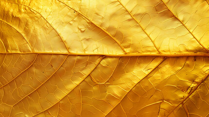 Shiny yellow leaf gold foil texture