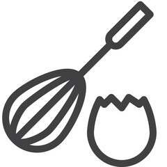 Egg stirrer tool outline icon on transparency background