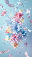 Obraz premium Soft Floral Explosion, Pastel Palette