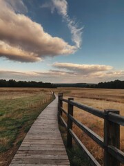 Naklejka premium photo with romantic landscape sky