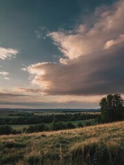 Obraz premium photo with romantic landscape sky