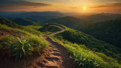 sunset in the mountains
