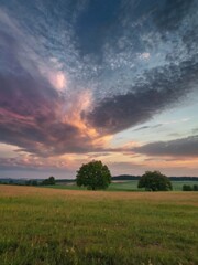 Obraz premium photo with romantic landscape sky