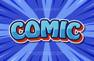 3d editable comic text style effect