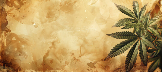 Vintage Cannabis Leaf Banner