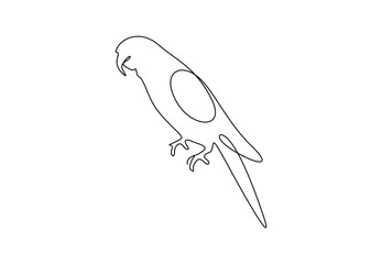 Parrot continuous one line drawing. Isolated on white background vector illustration. Pro vector