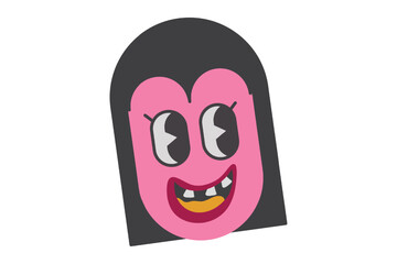 Troll Face Flat Sticker Design