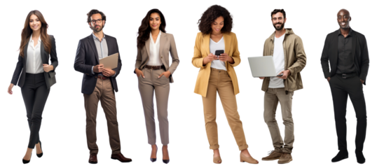Business people png element set on transparent background