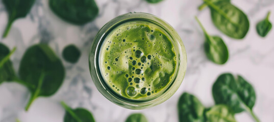 Obraz premium Healthy Green Smoothie in Jar