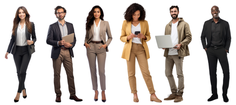 Business people png element set on transparent background