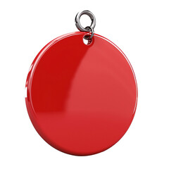 Obraz premium Innovative 3D Product, Glossy Red Tag Rendered on transparent Background