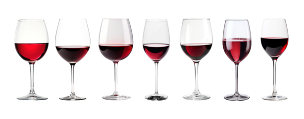 Glass of wine png element set on transparent background