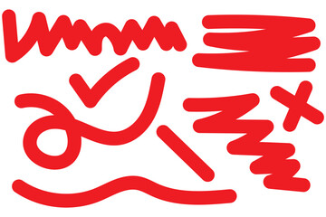 Drawn pen line oval set. Hand drawn marker stroke style doodle oval frame. Scribble round frame for text highlight. Vector illustration set.