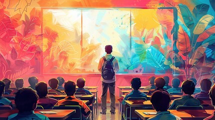 Capture the Spirit of Education with a Teachers' Day Wallpaper Featuring Students and Teachers