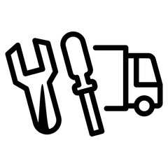 Car maintenance icon symbol sign from modern public service collection in line style for mobile concept and web apps design. Community and Facilities related vector line icon.
