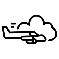 Airplane icon symbol sign from modern public service collection in line style for mobile concept and web apps design. Community and Facilities related vector line icon.
