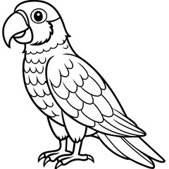 parrot line art vector illustration.