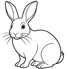 rabbit line art vector illustration.